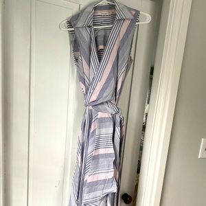 Worn Once Calvin Klein Linen Striped Dress